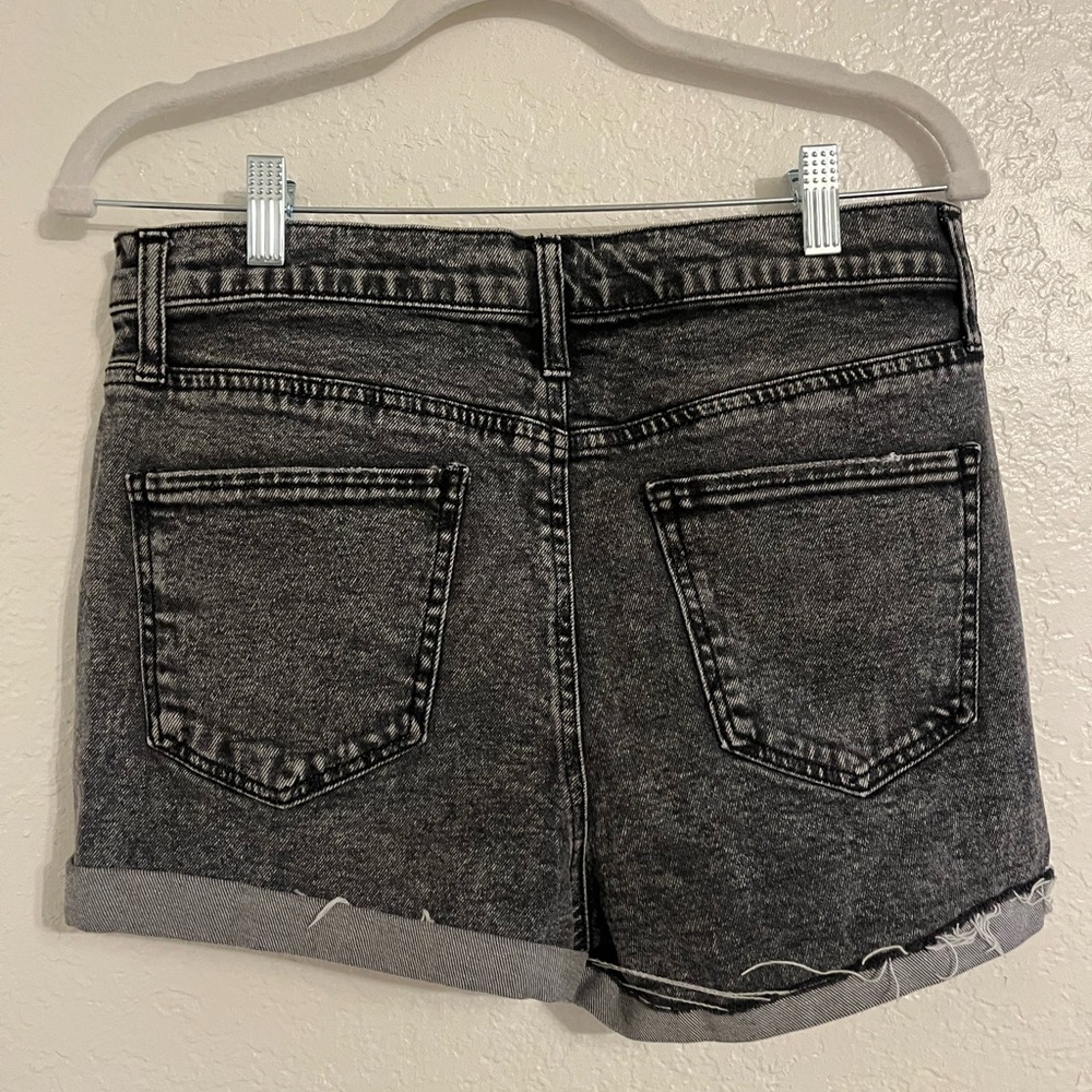 Distressed Black Denim Shorts - Picture 3 of 7